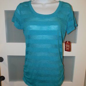 Faded Glory Teal Knot Back SS Shirt Size S (4/6) Women's NEW